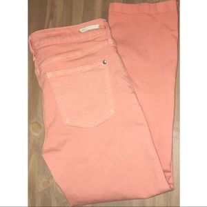 Anthropologie Peach Cropped Ankle Jeans